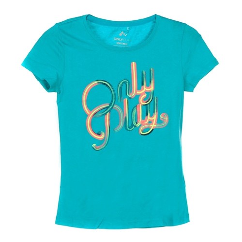 ONLY ONPMARGUERITE FITTED SS TEE BOX azul