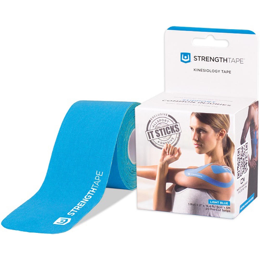 Streng varios Streng STRENGTHTAPE - Light Blue Precut 5m vista frontal Streng varios Streng STRENGTHTAPE - Light Blue Precut 5m vista frontal