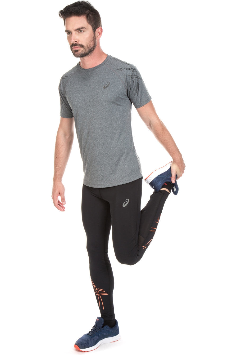 Asics malla larga running hombre Asics ASICS STRIPE TIGHT vista detalle Asics malla larga running hombre Asics ASICS STRIPE TIGHT vista detalle