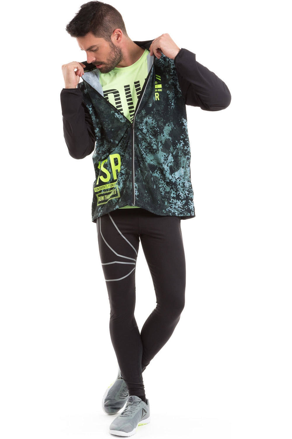 Reebok CHAQUETA RUNNING HOMBRE Reebok OSR WIND JKT vista detalle Reebok CHAQUETA RUNNING HOMBRE Reebok OSR WIND JKT vista detalle