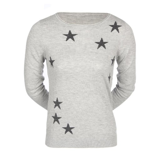 ESPRIT EDC_E BASIC STAR SWEATER gris