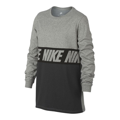 NIKE B NSW TEE LS AV15 BLOCK gris