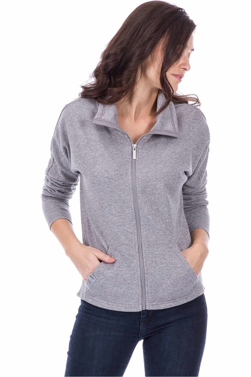 ONLY ONPZIRA GLITTER ZIP SWEAT gris