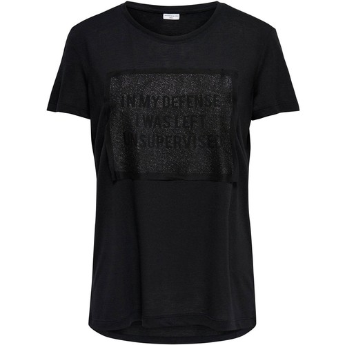 JAQUELINE DE YONG JDYBALL S/S PRINT TOP JRS NE negro