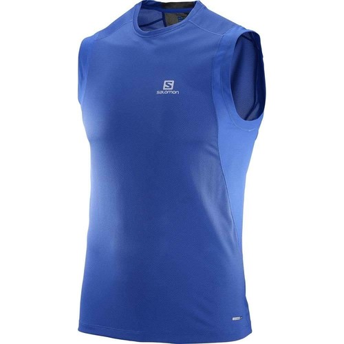 SALOMON TRAIL RUNNER SLEEVELESS TEE M azul