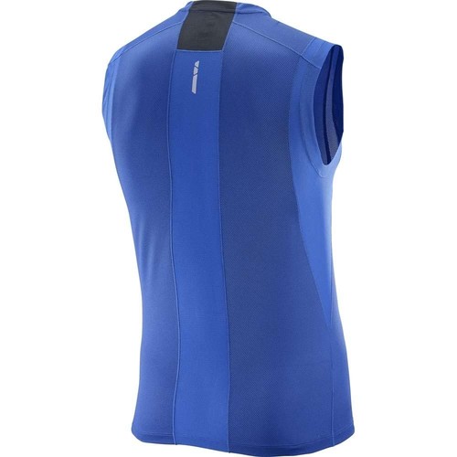 SALOMON TRAIL RUNNER SLEEVELESS TEE M azul