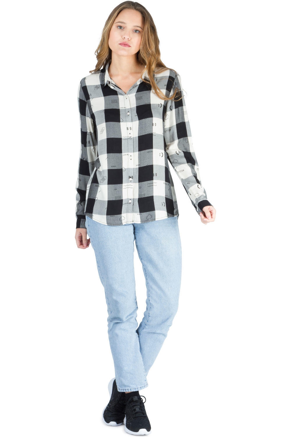 Bench camisa manga larga mujer Bench LIGHT FLANNEL W/ AOP SHIRT NEBL vista detalle Bench camisa manga larga mujer Bench LIGHT FLANNEL W/ AOP SHIRT NEBL vista detalle