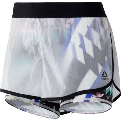 REEBOK 2-IN-1 WOVEN SHORT - AOP blanco