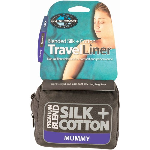 SEATOSUMMIT SILK COTT TRAV MUMMY azul