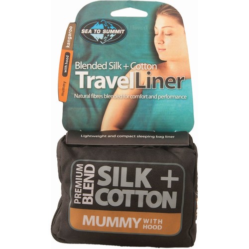 SEATOSUMMIT SILK/COTT TRAV MUMMY HOOD azul