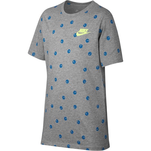NIKE B NSW TEE SWOOSH SMILE AOP GR gris