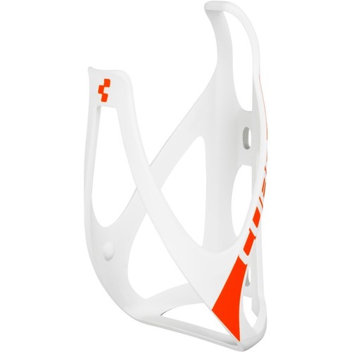 CUBE BOTTLE CAGE HPP MATT WHITE N FLASHRED (13074) blanco