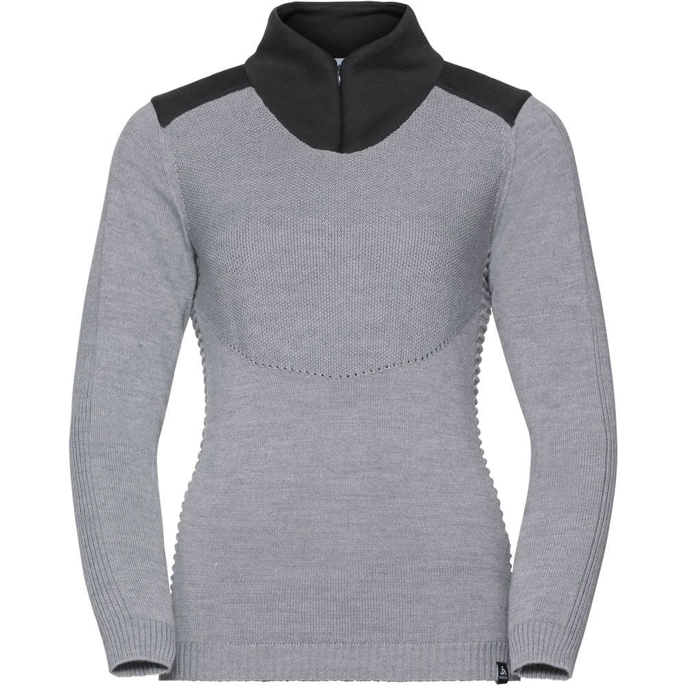 Odlo forro polar mujer Odlo Midlayer 1/2 zip X POD HYBRID GR vista frontal Odlo forro polar mujer Odlo Midlayer 1/2 zip X POD HYBRID GR vista frontal