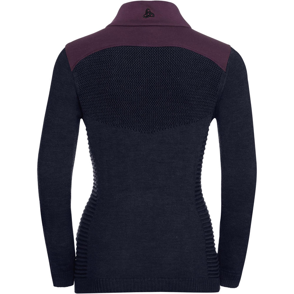Odlo forro polar mujer Odlo Midlayer 1/2 zip X POD HYBRID vista trasera Odlo forro polar mujer Odlo Midlayer 1/2 zip X POD HYBRID vista trasera