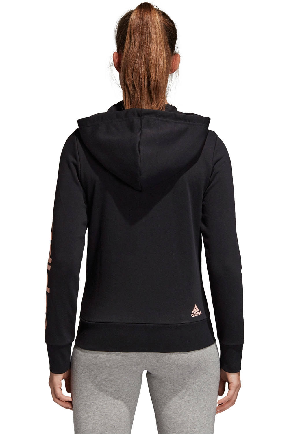 adidas sudadera mujer Adidas ESS LIN FZ HD vista trasera adidas sudadera mujer Adidas ESS LIN FZ HD vista trasera