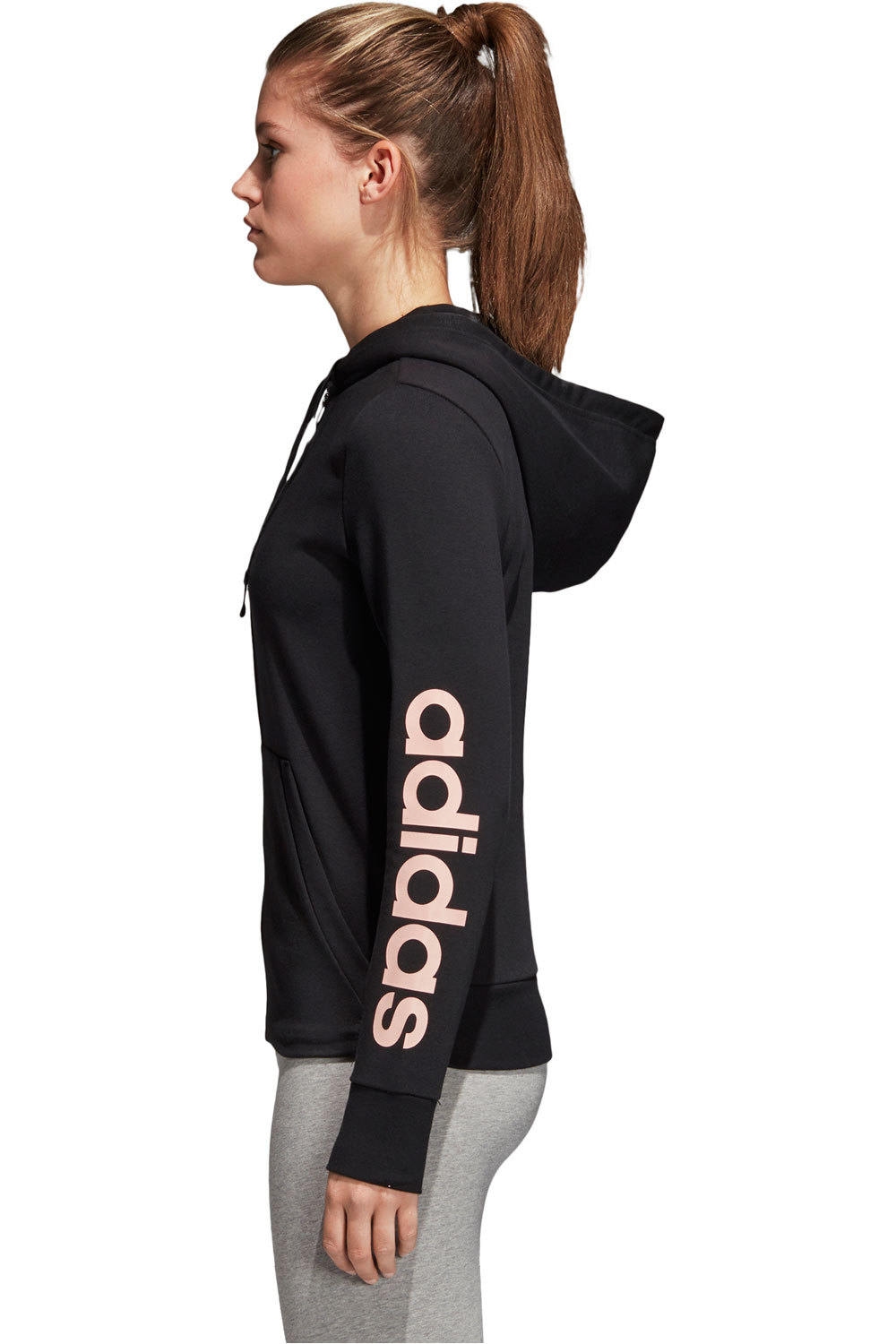 adidas sudadera mujer Adidas ESS LIN FZ HD vista detalle adidas sudadera mujer Adidas ESS LIN FZ HD vista detalle