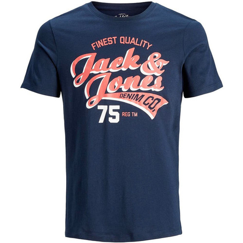J&J JJELOGO TEE SS CREW NECK 2 azul