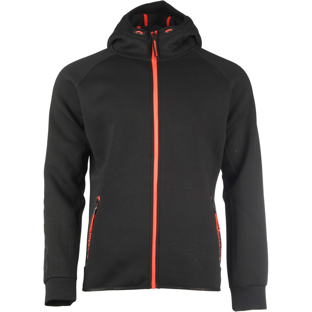 Superdry sudadera hombre Superdry GYM TECH STRETCH ZIPHOOD NE vista frontal Superdry sudadera hombre Superdry GYM TECH STRETCH ZIPHOOD NE vista frontal