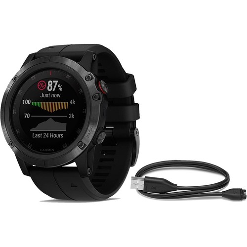 GARMIN FENIX 5X PLUS ZAFIRO NEGRO CORREA NEGRA negro