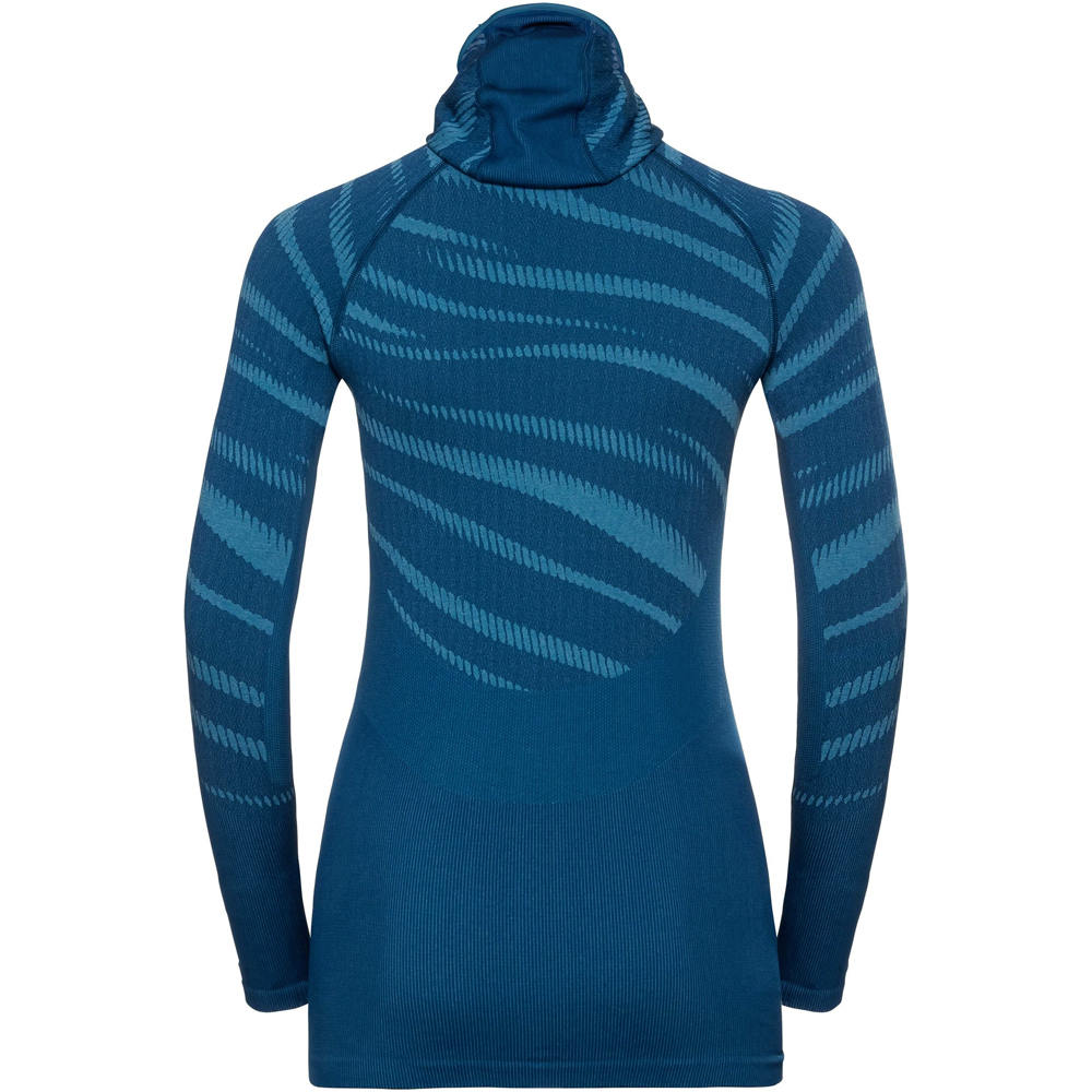 Odlo camiseta térmica manga larga mujer Odlo SUW TOP with Facemask l /s PERFO vista trasera Odlo camiseta térmica manga larga mujer Odlo SUW TOP with Facemask l /s PERFO vista trasera