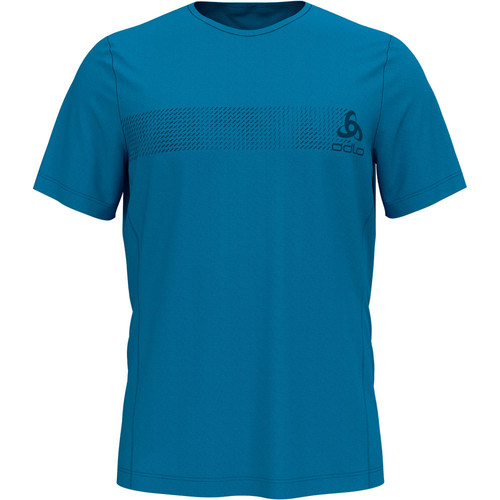 ODLO BL TOP CREW NECK S/S CORE LIGHT PRINT azul