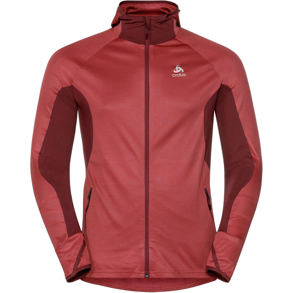 Odlo forro polar hombre Odlo Hoody midlayer full zip BLAZE ZW CERAMIW vista frontal Odlo forro polar hombre Odlo Hoody midlayer full zip BLAZE ZW CERAMIW vista frontal