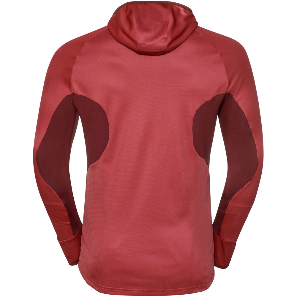 Odlo forro polar hombre Odlo Hoody midlayer full zip BLAZE ZW CERAMIW vista trasera Odlo forro polar hombre Odlo Hoody midlayer full zip BLAZE ZW CERAMIW vista trasera