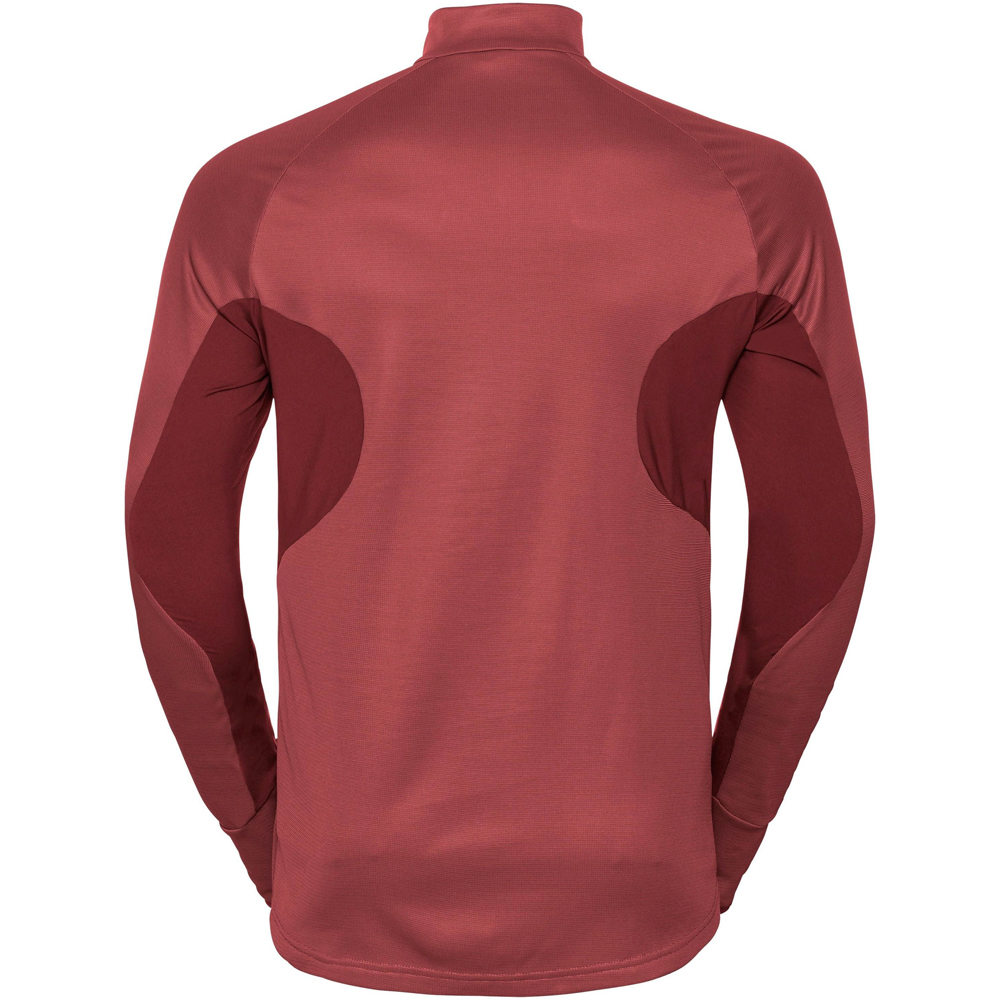 Odlo forro polar hombre Odlo Midlayer 1/2 zip BLAZE ZW CERAMIWARM vista trasera Odlo forro polar hombre Odlo Midlayer 1/2 zip BLAZE ZW CERAMIWARM vista trasera