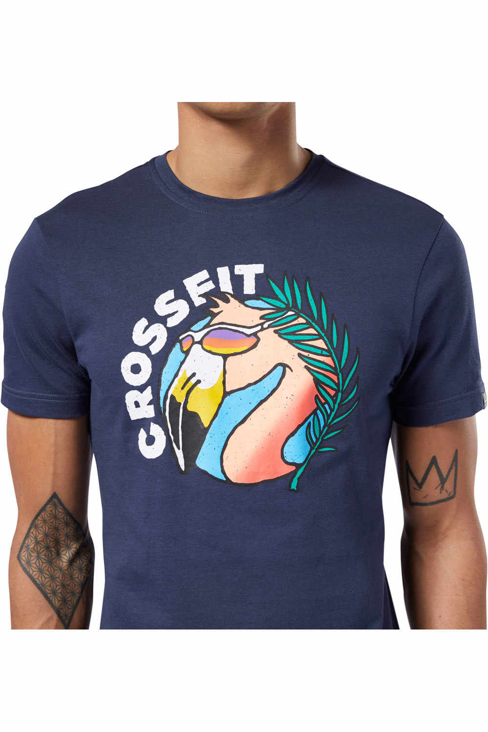 Reebok camiseta fitness hombre Reebok RC Funky Flamingo Tee vista detalle Reebok camiseta fitness hombre Reebok RC Funky Flamingo Tee vista detalle