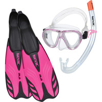 Seac kit gafastubo y aletas snorkel niño SET TRIS INFANTIL vista frontal Seac kit gafastubo y aletas snorkel niño SET TRIS INFANTIL vista frontal