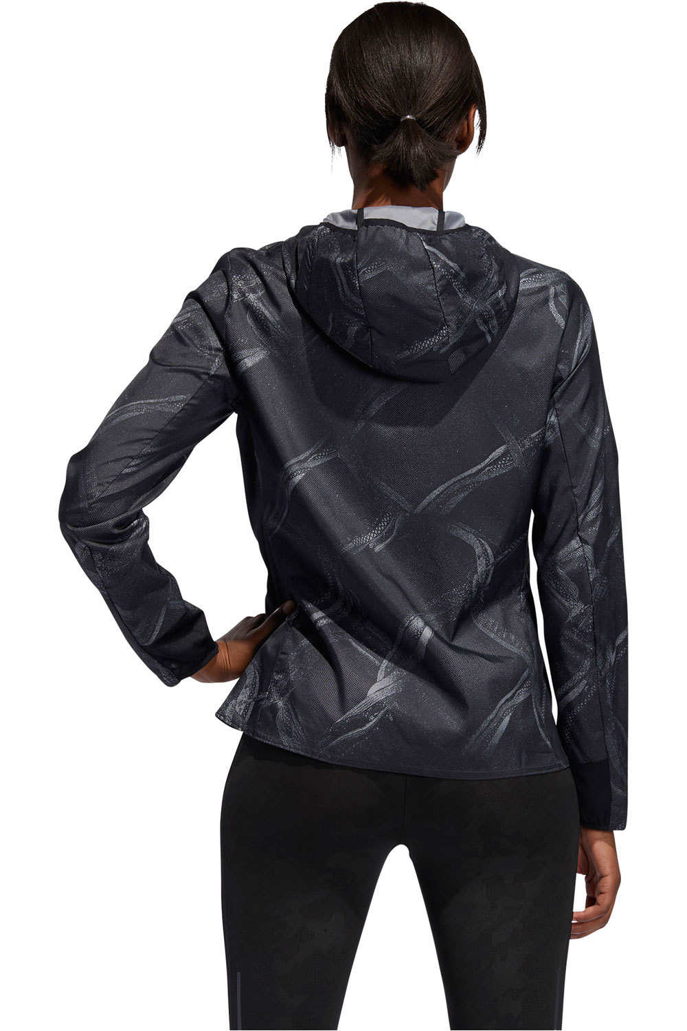 adidas CHAQUETA RUNNING MUJER Adidas OWN THE RUN JKT NEGR vista trasera adidas CHAQUETA RUNNING MUJER Adidas OWN THE RUN JKT NEGR vista trasera