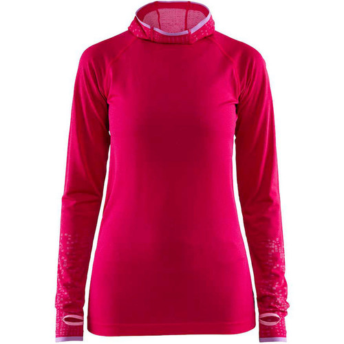 CRAFT CORE FUSEKNIT LS HOOD W rojo