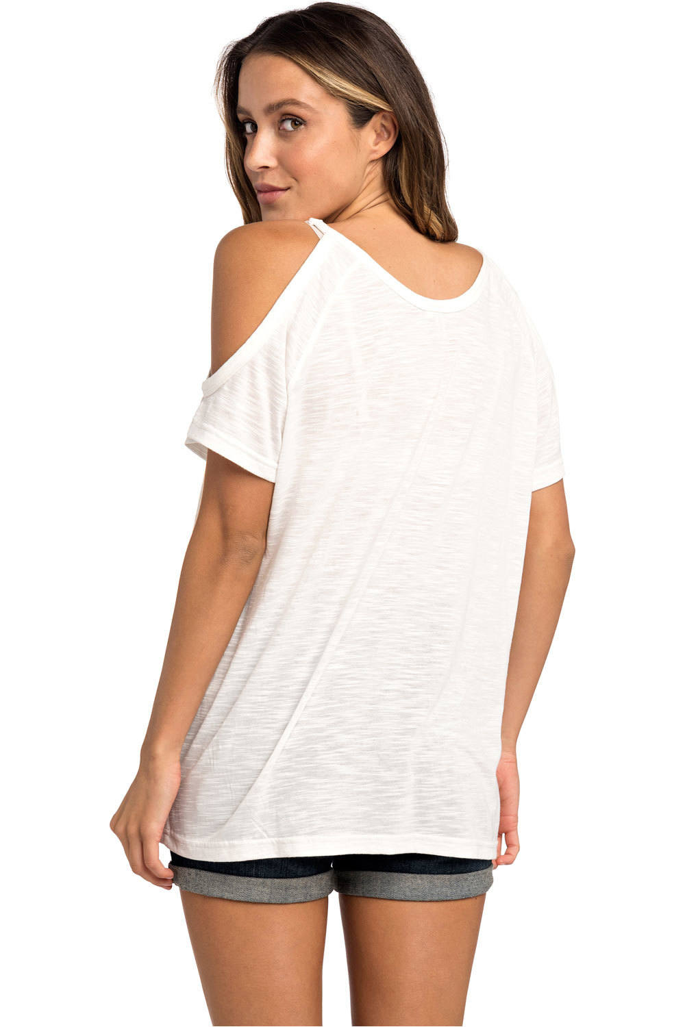 Rip Curl camiseta manga corta mujer Rip Curl SALTY COLD SHOULDER TEE vista trasera Rip Curl camiseta manga corta mujer Rip Curl SALTY COLD SHOULDER TEE vista trasera