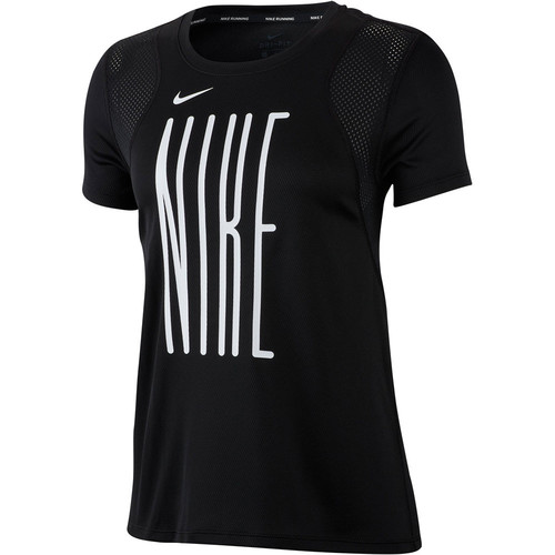NIKE W NK RUN TOP SS GX NE negro