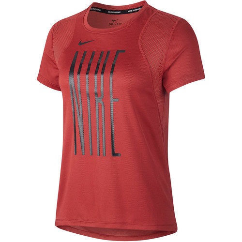NIKE W NK RUN TOP SS GX marron
