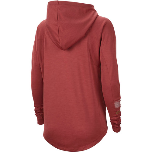 NIKE W NK TOP LS GLAM MIDLAYER marron