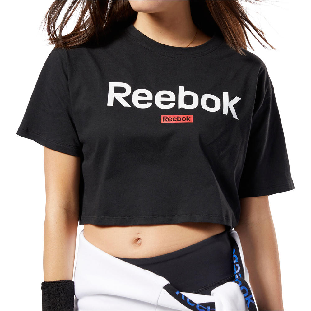 Reebok camiseta manga corta mujer Linear Logo Crop Tee 05 Reebok camiseta manga corta mujer Linear Logo Crop Tee 05