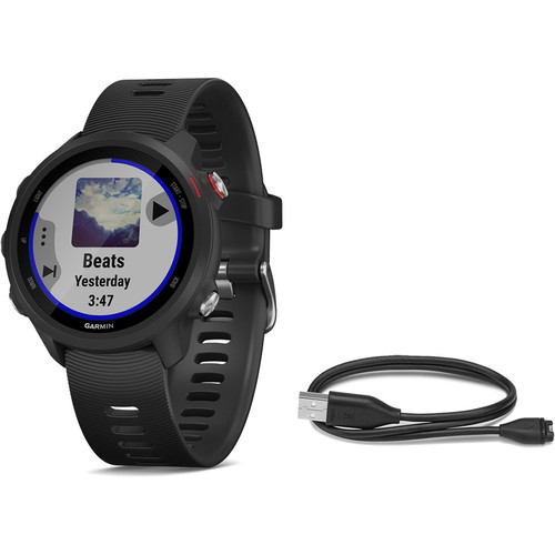 GARMIN FORERUNNER 245M (MUSIC) BK RED negro