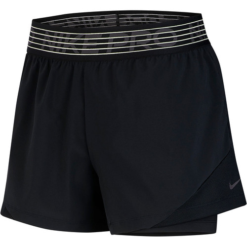 NIKE W NK FLX 2IN1 SHORT WVN ESSNT negro