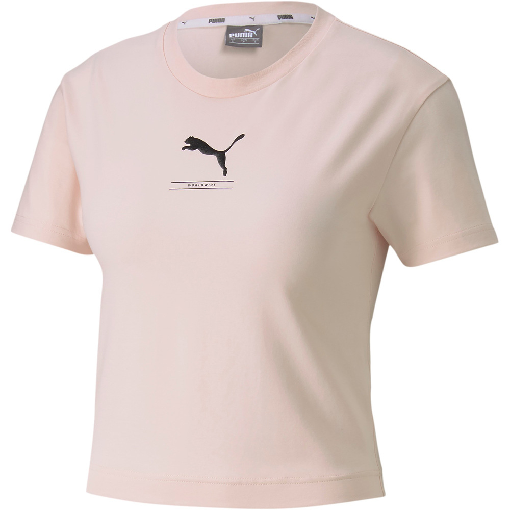 Puma camiseta manga corta mujer Puma Nu-tility Fitted Tee Rosewater vista detalle Puma camiseta manga corta mujer Puma Nu-tility Fitted Tee Rosewater vista detalle