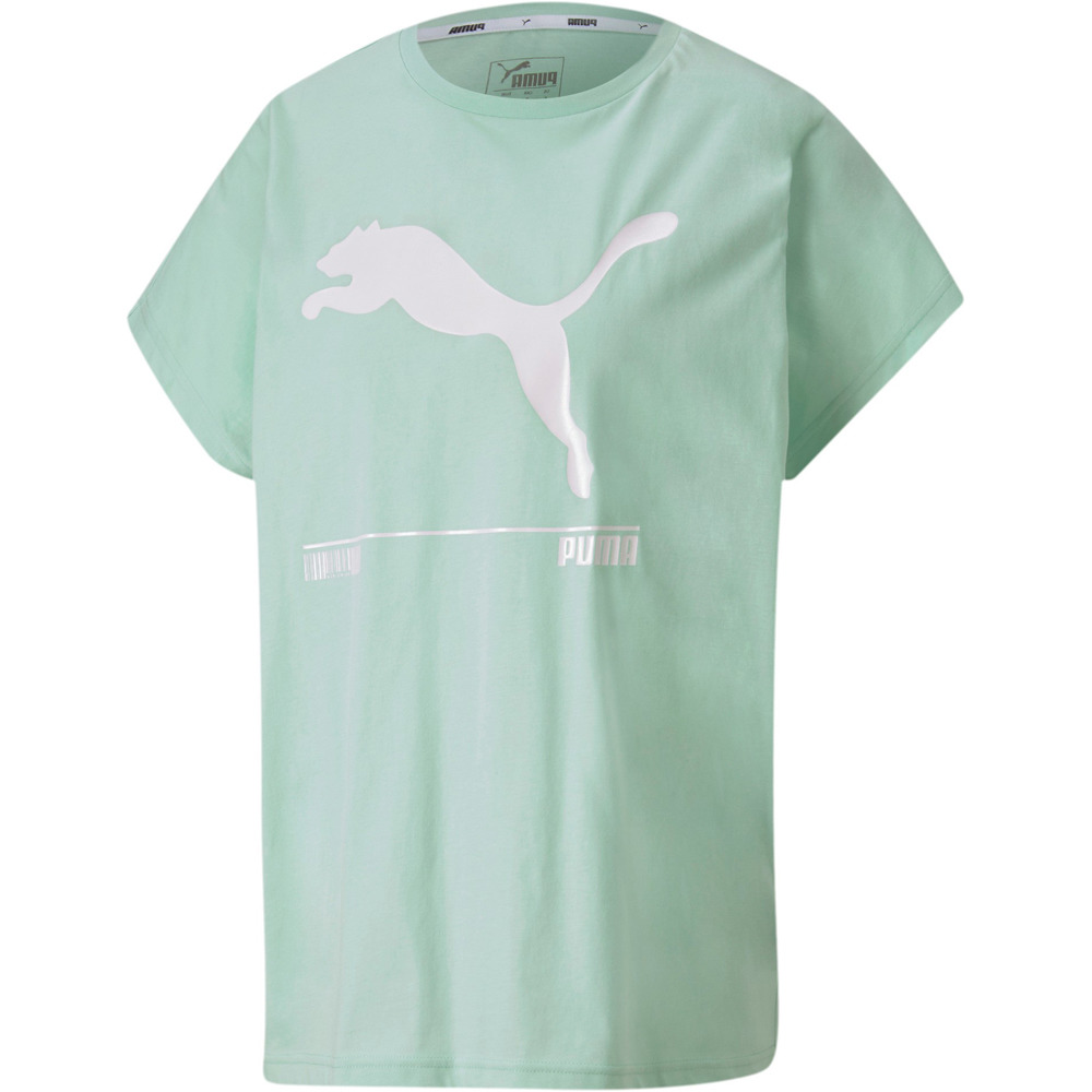 Puma camiseta manga corta mujer Puma Nu-tility Tee Mist Green vista detalle Puma camiseta manga corta mujer Puma Nu-tility Tee Mist Green vista detalle
