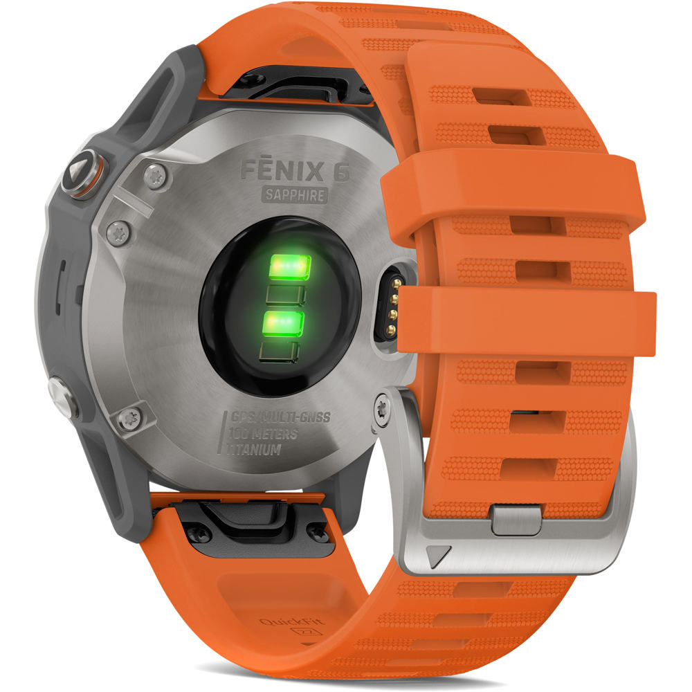Garmin pulsómetros con gps Garmin FENIX 6 Sapphire Ti Gray w/Orange Band 01 Garmin pulsómetros con gps Garmin FENIX 6 Sapphire Ti Gray w/Orange Band 01