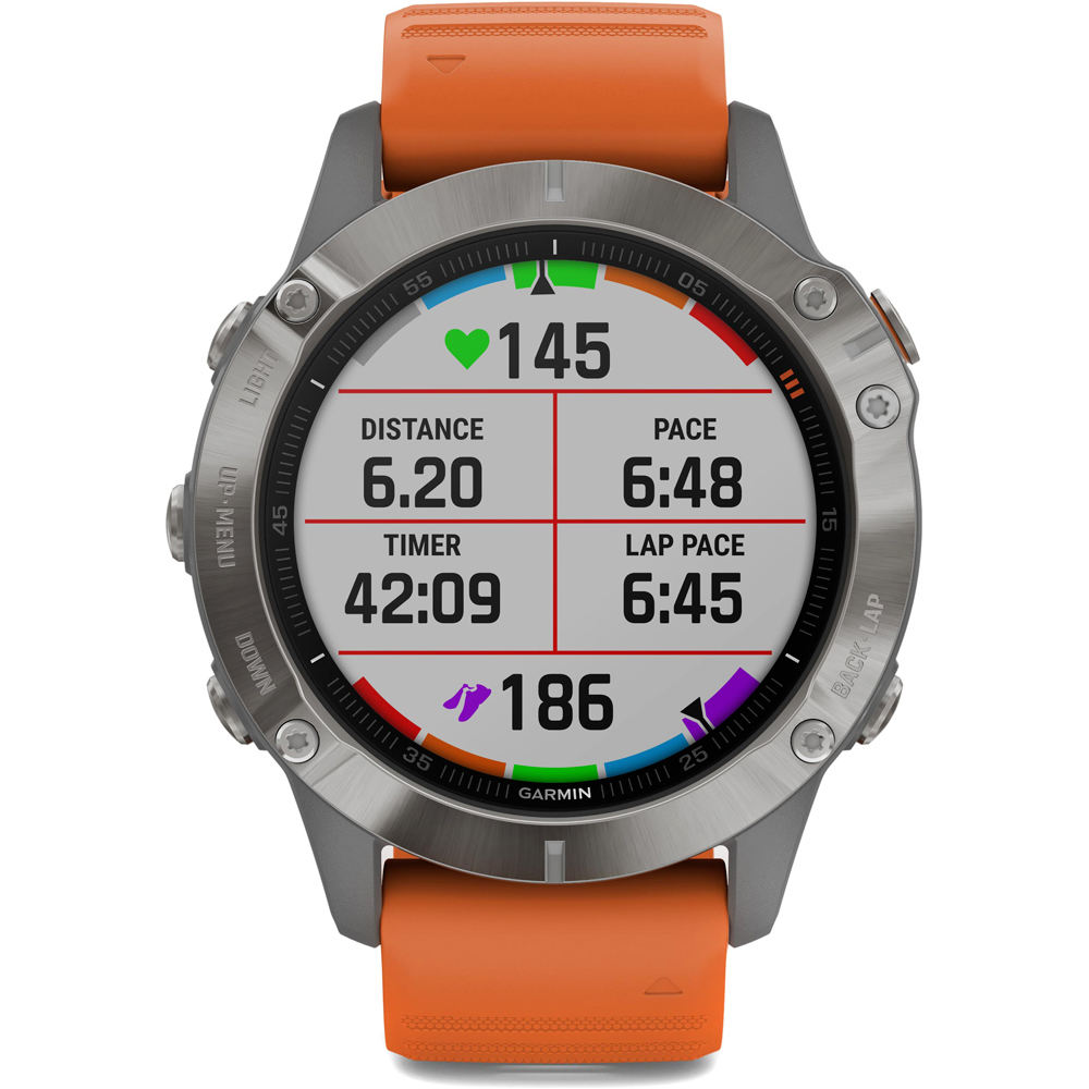 Garmin pulsómetros con gps Garmin FENIX 6 Sapphire Ti Gray w/Orange Band 02 Garmin pulsómetros con gps Garmin FENIX 6 Sapphire Ti Gray w/Orange Band 02