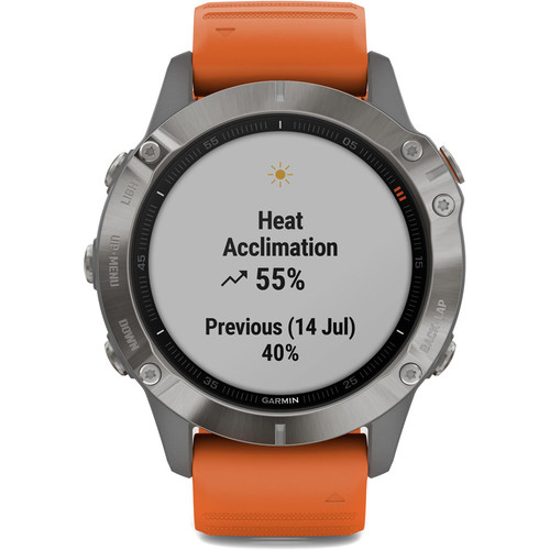 GARMIN FENIX 6 SAPPHIRE TI GRAY W/ORANGE BAND