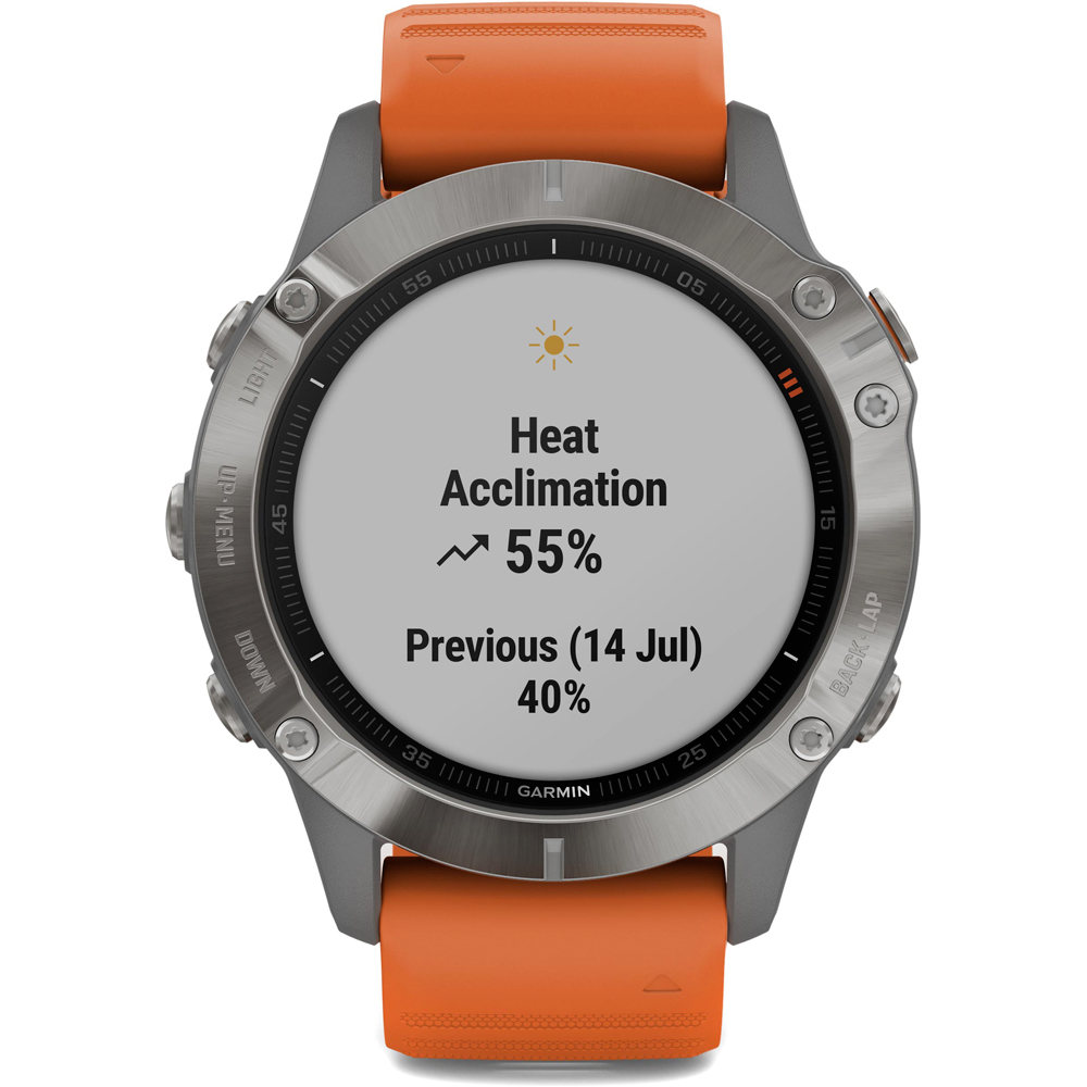 Garmin pulsómetros con gps Garmin FENIX 6 Sapphire Ti Gray w/Orange Band 05 Garmin pulsómetros con gps Garmin FENIX 6 Sapphire Ti Gray w/Orange Band 05