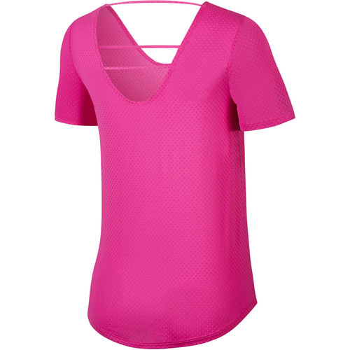 NIKE W NK TOP SS BREATHE rosa