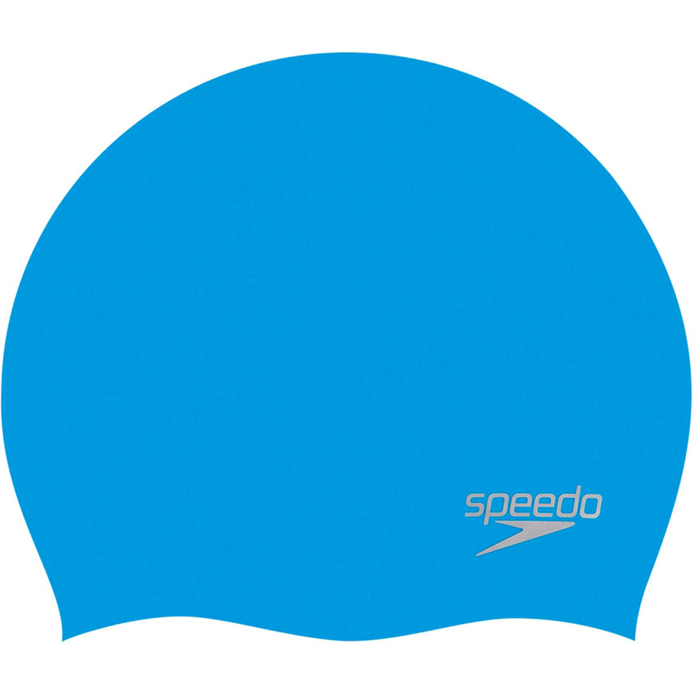 Speedo gorro natación Speedo Plain Moulded Silicone Cap AU AZGR vista frontal Speedo gorro natación Speedo Plain Moulded Silicone Cap AU AZGR vista frontal