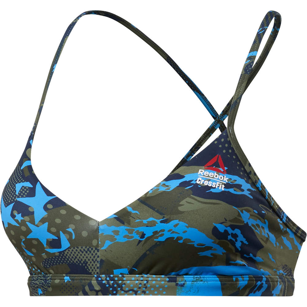 Reebok Camiseta Xfit Mujer Reebok RC Micro Bra AOP Games puntera Reebok Camiseta Xfit Mujer Reebok RC Micro Bra AOP Games puntera