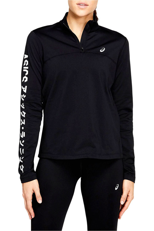ASICS KATAKANA WINTER 1/2 ZIP negro