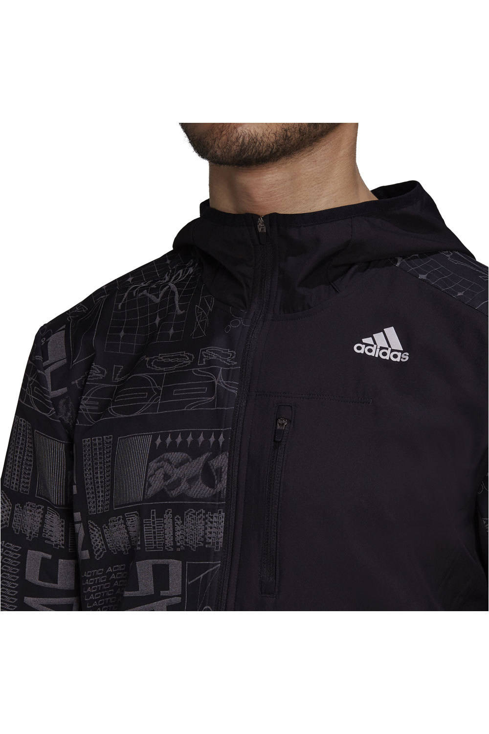 adidas CHAQUETA RUNNING HOMBRE Adidas OWN THE RUN JKT NEGR vista detalle adidas CHAQUETA RUNNING HOMBRE Adidas OWN THE RUN JKT NEGR vista detalle